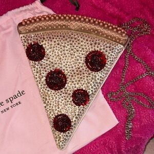 Kate Spade Pizza Slice Clutch with Red and Silver Accents